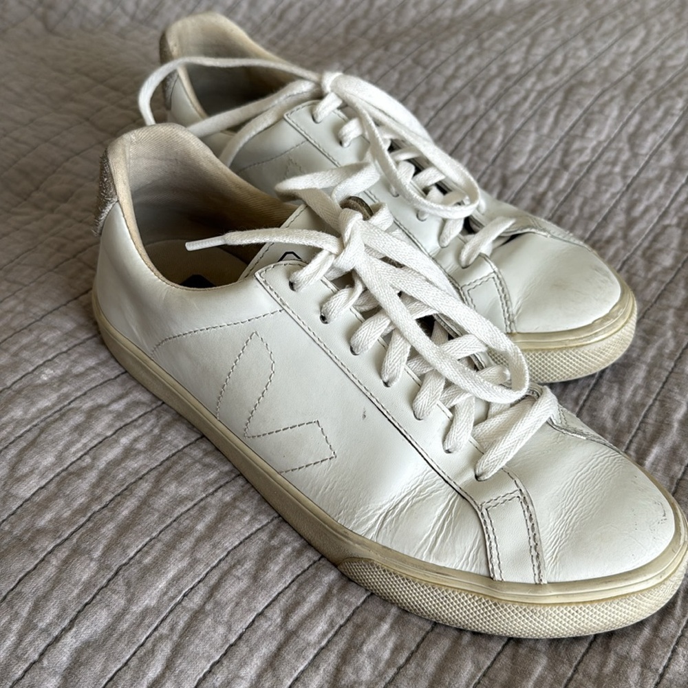 Veja Esplar White Leather Sneakers women size 38/7 - Picture 2 of 5